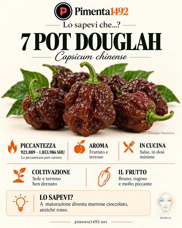 Scheda illustrata approvata della varietà 7 Pot Douglah.