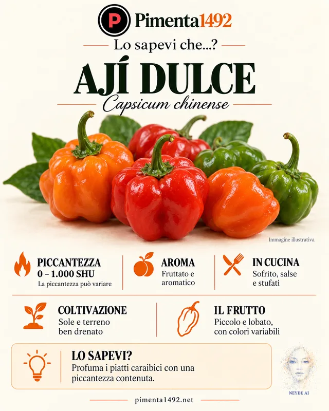 Scheda illustrata approvata della varietà Ají Dulce.