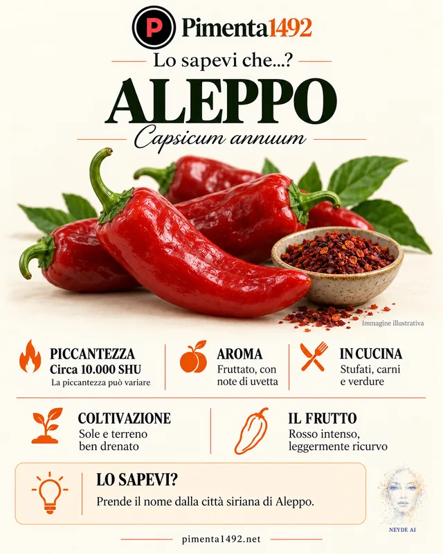 Scheda illustrata approvata della varietà Aleppo.