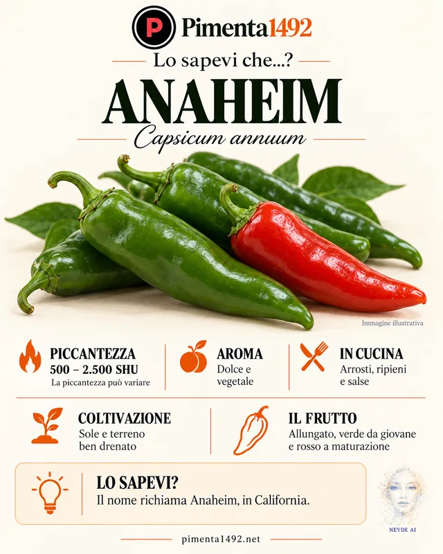 Scheda illustrata approvata della varietà Anaheim.