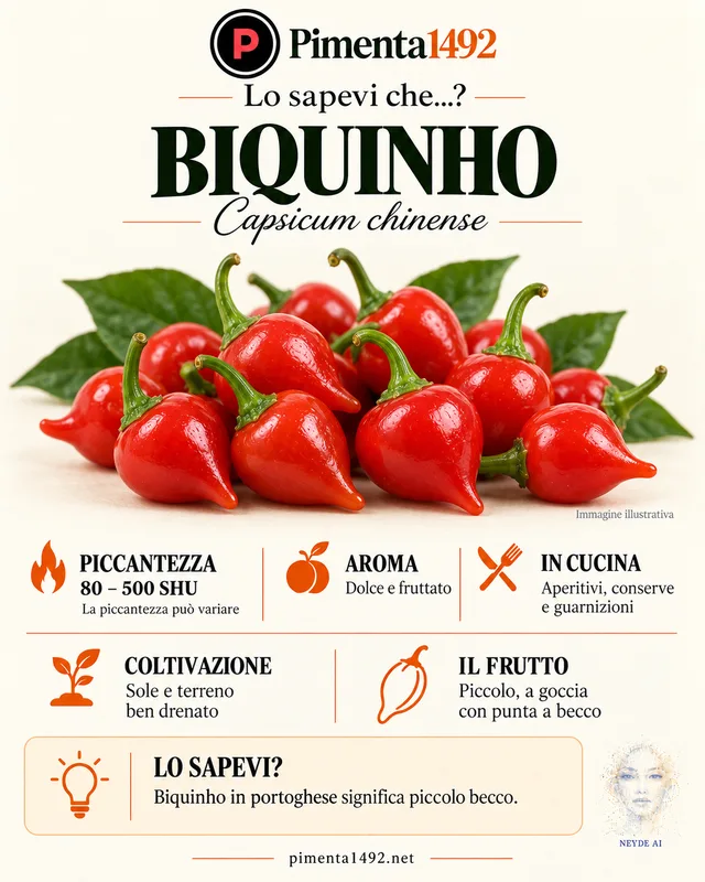 Scheda illustrata approvata della varietà Biquinho.