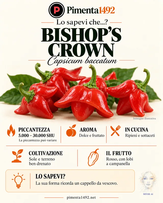 Scheda illustrata approvata della varietà Bishop's Crown.