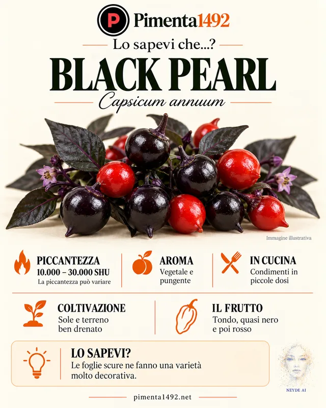 Scheda illustrata approvata della varietà Black Pearl.