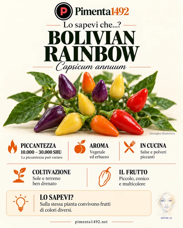 Scheda illustrata approvata della varietà Bolivian Rainbow.