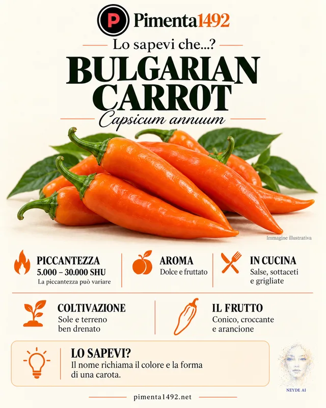 Scheda illustrata approvata della varietà Bulgarian Carrot.