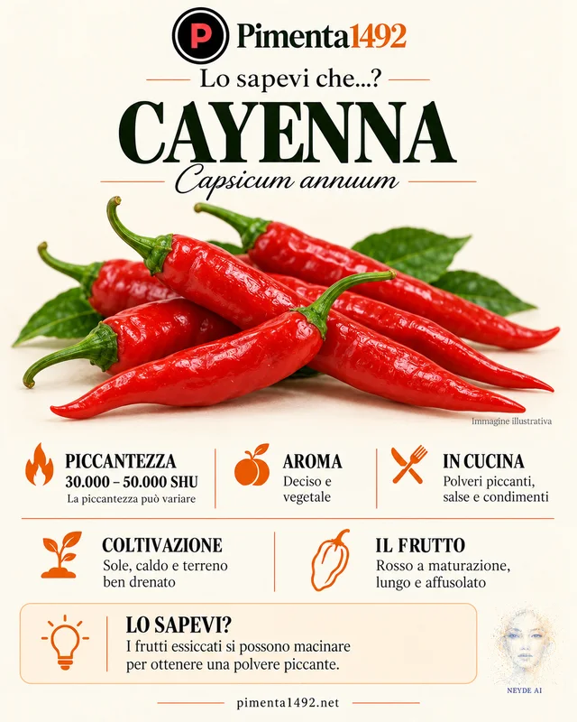 Scheda illustrata approvata della varietà Cayenna.