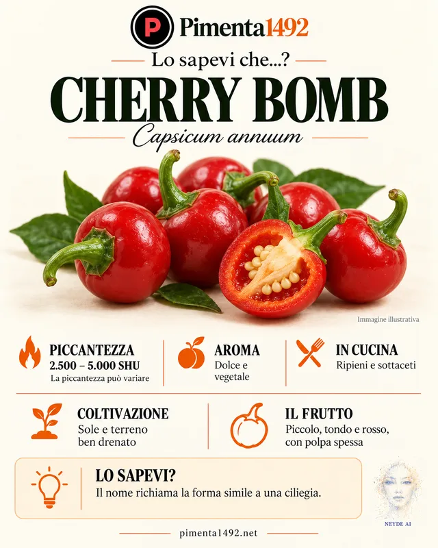 Scheda illustrata approvata della varietà Cherry Bomb.