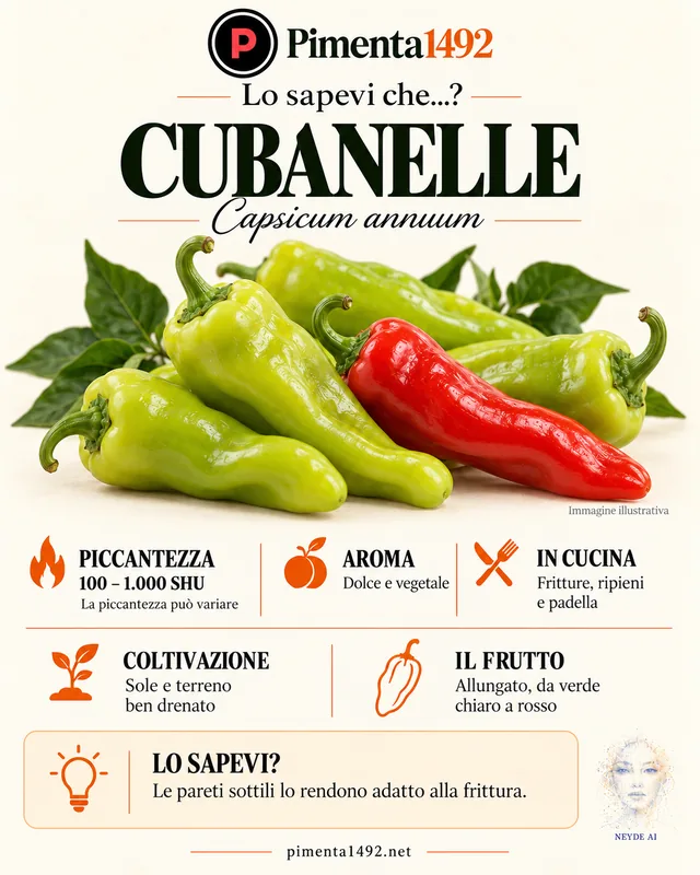 Scheda illustrata approvata della varietà Cubanelle.