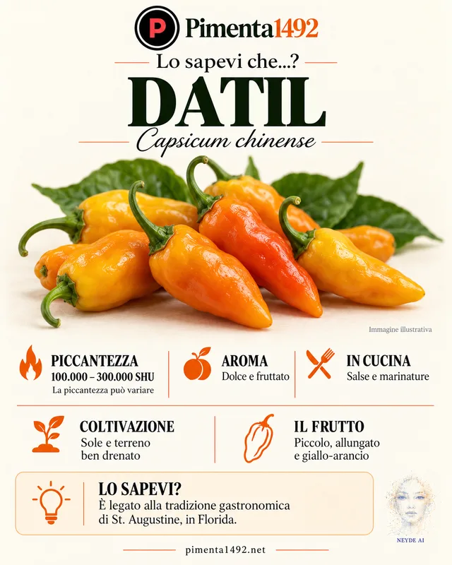 Scheda illustrata approvata della varietà Datil.