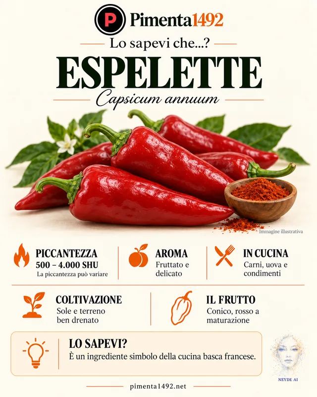 Scheda illustrata approvata della varietà Piment d'Espelette.
