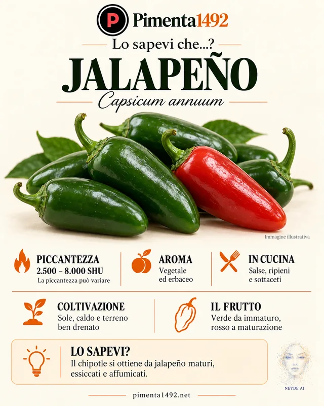 Scheda illustrata approvata della varietà Jalapeño.
