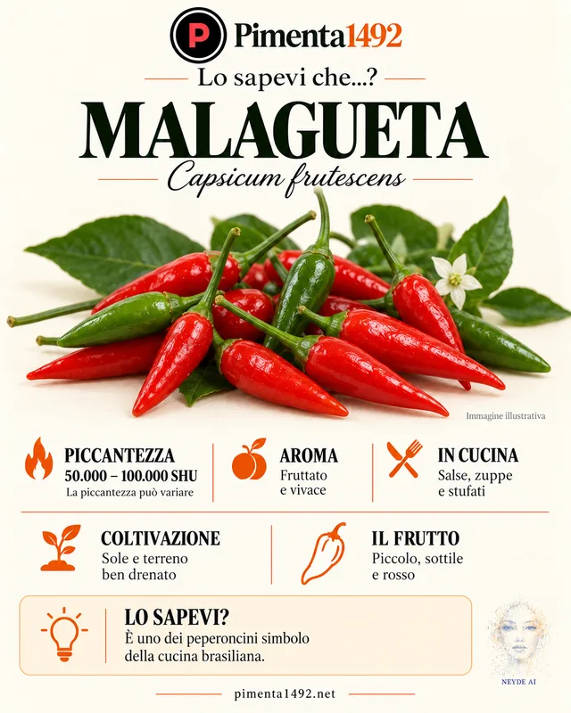 Scheda illustrata approvata della varietà Malagueta.