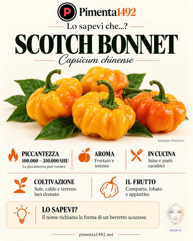 Scheda illustrata approvata della varietà Scotch Bonnet.